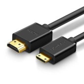 CABLU video Ugreen, HD108 miniHDMI la HDMI, rezolutie maxima 4K UHD la 60 Hz, conectori auriti, 1.5m, negru - 6957303891672