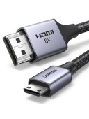 CABLU video Ugreen, HD163 miniHDMI la HDMI, rezolutie maxima 8K UHD 60 Hz, conectori auriti, 1m, negru - 6941876215140