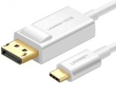 CABLU video Ugreen, MM139 DP la USB Type-C, 4K la 30Hz, lungime 1.5m, alb - 6957303844203