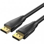 Cablu video Vention, DisplayPort la DisplayPort, 1.5m, rezolutie maxima 8K la 60Hz/4K la 120Hz, conectori auriti, cupru/argint, invelis PVC, negru,  -  6922794762060