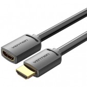 Cablu video Vention, HDMI la HDMI, 2m, rezolutie maxima 4K la 60Hz, conectori auriti, cupru, invelis PVC, negru,  -  6922794766877