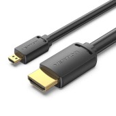 Cablu video Vention, microHDMI la HDMI, 3m, rezolutie 4K la 60Hz, negru,  - 6922794772144