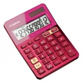 Calculator de birou CANON, LS-123K PK, ecran 12 digiti, alimentare solara si baterie, display LCD, functie business, tax si conversie moneda, roz