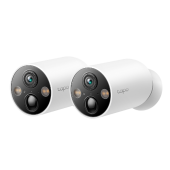 CAMERA IP Exterior cu acumulator TP-LINK, IP66, dist. IR 15 m, tip lentila fixa 3.15 mm, 3 Mpx rezolutie 2K, wireless, microfon, carcasa plastic, necesita HUB, include 2 bucati, Tapo C425