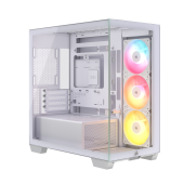 Carcasa Corsair 2800X RS-R ARGB, Micro-ATX, cu 3 ventilatoare incluse RS120-R ARGB, Alb