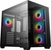 CARCASA DeepCool CG530 4F, middle tower, gaming, fara sursa, suporta 14xfan, 4xfan inclus, USB Type-C x 1, USB 3.2 gen1 x 2, audio+mic, 7 sloturi expansiune, negru