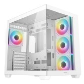 CARCASA DeepCool CG530 4F WH, middle tower, gaming, fara sursa, suporta 14xfan, 4xfan inclus, USB Type-C x 1, USB 3.2 gen1 x 2, audio+mic, 7 sloturi expansiune, alb