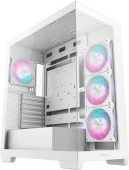 CARCASA DeepCool CG580 4F Wh, middle tower, gaming, fara sursa, suporta 8xfan, 4xfan 120mm ARGB inclus, PSU shroud, USB-C x 1, USB 3.0 x 2, audio+mic, 7 sloturi expansiune, alb