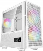 CARCASA DeepCool CH360 DIGITAL WH, Mini Tower, ATX, fara sursa, 3xfan, USB 3.2 gen 1 x 1, USB 2.0 x 2, audio, PSU shroud, 4 sloturi expansiune, iluminare ARGB, alb