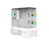 CARCASA Zalman CHRONIX, middle tower, gaming, fara sursa, suporta 9xfan, 3xfan inclus, PSU shroud, display 9.1inch, USB Type-C x 1, USBx2, audio+mic, 7 sloturi expansiune, alb