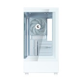 CARCASA Zalman P10, mini tower, gaming, fara sursa, suporta 7xfan, 1xfan inclus USB 3.1 gen1 x 1, USB Type-C, audio+mic, 5 sloturi expansiune, alb