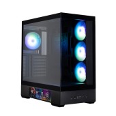 CARCASA Zalman P40 DS, middle tower, gaming, fara sursa, suporta 10xfan, 4xfan inclus, PSU shroud, display 9.1inch, USB Type-C x 1, USB 3.1 gen1 x 2, audio+mic negru