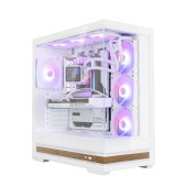 CARCASA Zalman P40 NAMU, middle tower, gaming, fara sursa, suporta 10xfan, 4xfan inclus, PSU shroud, afisaj electronic, USB Type-C x 1, USB 3.1 gen1 x 2, audio+mic, 7 sloturi expansiune, alb