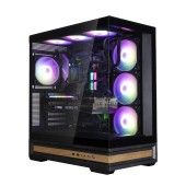 CARCASA Zalman P40 NAMU, middle tower, gaming, fara sursa, suporta 10xfan, 4xfan inclus, PSU shroud, afisaj electronic, USB Type-C x 1, USB 3.1 gen1 x 2, audio+mic, 7 sloturi expansiune, negru