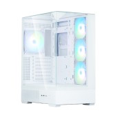 CARCASA Zalman P40 Prism Plus, middle tower, gaming, fara sursa, suporta 9xfan, 4xfan inclus, PSU shroud, afisaj electronic, USB Type-C x 1, USB 3.1 gen1 x 2, audio+mic, 7 sloturi expansiune, alb