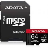 CARD MicroSD ADATA Endurance, 64 GB, MicroSDHC, clasa 10, standard UHS-I U1
