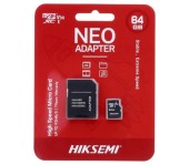 CARD MicroSD HIKSEMI, 64 GB, MicroSDXC, clasa 10, standard UHS-I U1, include adaptor SD