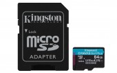 CARD MicroSD KINGSTON, 64 GB, microSDXC, clasa 10, standard UHS-I U3