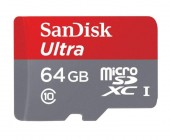 CARD MicroSD SANDISK, 64 GB, MicroSD, clasa 10, standard UHS-I U1