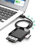 CARD READER extern Ugreen, CR125 interfata USB-A 3.0, citeste/scrie: micro-SD/SD/TF viteza pana la 100Mbps, suporta carduri maxim 2 TB, lungime cablu 0.5m, gri - 6957303833337