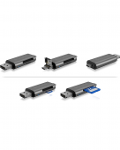 CARD Reader Icy Box interfata USB 2.0, citeste/scrie: SD, microSD, adaptor USB Type-C&Micro-B