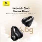 CASTI Baseus  Bass 15 Clip Open-Ear TWS, pt smartphone, wireless, bluetooth 5.4, dual-mic pe casca, 7 ore durata baterie, negru  - 6932172674335