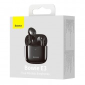 CASTI Baseus Bowie E3, pt smartphone, wireless, protectie apa IP64, bluetooth 5.0, microfon pe casca, negru  - 6932172602109