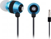 CASTI Gembird, cu fir, intraauriculare, pt smartphone, microfon pe fir, conectare prin Jack 3.5 mm, negru / albastru