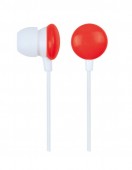 CASTI Gembird, cu fir, intraauriculare, utilizare MP3, smartphone, microfon nu, conectare prin Jack 3.5 mm, alb / rosu