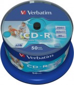 CD-R VERBATIM  700MB, 80min, viteza 52x,  50 buc, spindle, printabil, 
