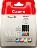 Combo-Pack  Original Canon CMYK, CLI-551CMYK, pentru Pixma IP-7250|8750|IX-6850|MG-5450|5550|5650|6350|6450|6650|7150|7550|MX-725|925, 7ml