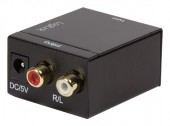 CONVERTOR audio LOGILINK, intrare: 1 x Toslink, 1 x Coaxial, iesire: 2 x RCA,  24-bit, 96KHz, alimentator extern 5V / 1A, black