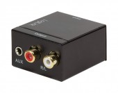 CONVERTOR audio LOGILINK, intrare: 1 x Toslink, 1 x Coaxial, iesire: 2 x RCA, 1 x 3.5mm jack, 24-bit, 96KHz, alimentator extern 5V / 1A, black