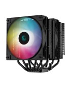 COOLER DeepCool AG620 BK ARGB V2 skt. Intel si AMD, racire cu aer, vent. 2 x 120mm, 300 - 1950 rpm, 6 heatpipes, inaltime 161mm, RGB adresabil