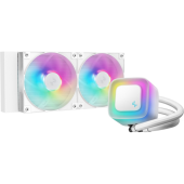 COOLER DeepCool LE240 V2 Wh, skt. LGA1851, LGA 1700, AM4, AM5, racire cu lichid, 2 x 120mm, 500 - 2100 RPM, RGB adresabil, alb