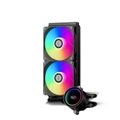 COOLER PCCooler DA240 ARGB, skt. Intel si AMD, racire cu lichid, 2 x 120mm, 500 - 1800 RPM, iluminare RGB adresabil, afisaj digital, negru