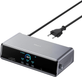 DOCKING Station Anker Prime 14-in-1, porturi: 3 x USB-C, 3 x USB-A, 2xHDMI, 1xDisplay port, RJ-45 2.5Gbps, SD,TF, afisaj digital, PD 140W, conectare prin USB-C, retea, gri,  (