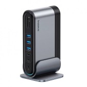 DOCKING Station Baseus Spacemate Series 11-in-1, conectare PC USB-C, 2xHDMI 4K@60Hz, 2xDP 4K@60Hz, 2xUSB, 1xUSB-C, 1 x RJ45, 1xUSB, 1xUSB-C, 1xjack 3.5mm, gri  - 6932172653613