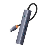 DOCKING STATION Baseus UltraJoy 4 in 1, input USB, output RJ-45 x 1, USB3.0 x 3, gri  - 6932172630805