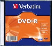 DVD-R VERBATIM  4.7GB, 120min, viteza 16x, 1 buc, Slim Case, Single Layer, 