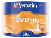 DVD-R VERBATIM  4.7GB, 120min, viteza 16x, 50 buc, Single Layer, shrink wrap, 