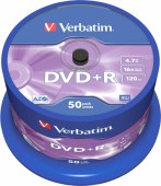 DVD+R VERBATIM  4.7GB, 120min, viteza 16x,  50 buc, Single Layer, spindle, 