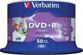 DVD+R VERBATIM  4.7GB, 120min, viteza 16x, 50 buc, Single Layer, spindle, printabil, 