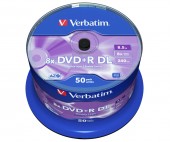 DVD+R VERBATIM  8.5GB, 240min, viteza 8x, 50 buc, Double Layer, spindle, 
