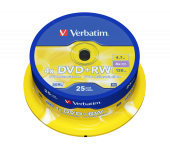 DVD+RW VERBATIM, 4.7GB VITEZA 4X, MATT SILVER SURFACE,  SPINDLE, 25 BUC