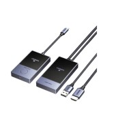 EXTENDER VIDEO Wireless Ugreen, CM737 , rez. maxima 1080P/60Hz, max. 30M, contine 1 transmitter:1 × USB-C, 1 × USB-C si 1 receiver:1 × HDMI, 1 × USB, metalic, gri - 6941876248704