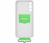 Galaxy S22 Plus; Silicone Cover with Strap; White