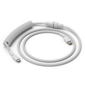 Glorious cablu tastatura Coiled Ghost, USB-C - USB-A, 1.37m, Alb