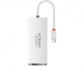 HUB extern Baseus Lite, porturi USB: USB 3.0 x 4, conectare prin USB Type-C, lungime 0.25m, alb,  - 6932172606251