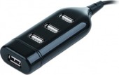 HUB extern GEMBIRD, porturi USB: USB 2.0 x 4, conectare prin USB 2.0, cablu 0.4 m, negru